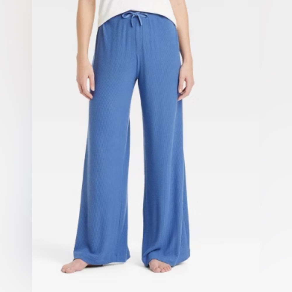 Auden Women's Auden Cozy Ribbed Wide Leg Pants Blush Size S - Picture 1 of 1